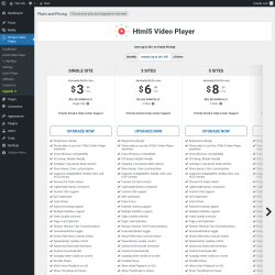 Page screenshot: HTML5 Video Player → Upgrade  ➤
