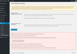 Page screenshot: Settings &rarr; HTTPS Redirection
