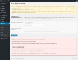 Page screenshot: Settings &rarr; HTTPS Redirection
