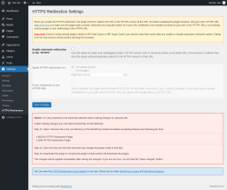 Page screenshot: Settings &rarr; HTTPS Redirection
