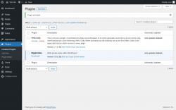 Page screenshot: Plugins ‹ Test site — WordPress