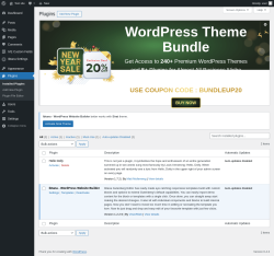Page screenshot: Plugins ‹ Test site — WordPress