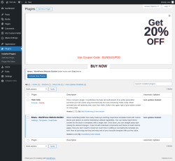 Page screenshot: Plugins ‹ Test site — WordPress