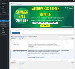 Page screenshot: Plugins ‹ Test site — WordPress