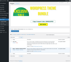 Page screenshot: Plugins ‹ Test site — WordPress