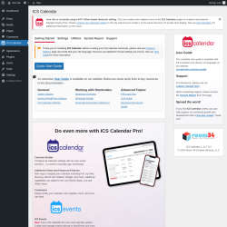 Page screenshot: ICS Calendar &lsaquo; Test site &mdash; WordPress