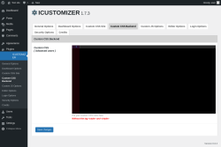Page screenshot: ICUSTOMIZER → Custom CSS Backend