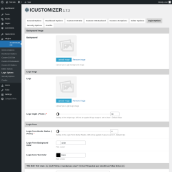Page screenshot: ICUSTOMIZER → Login Options