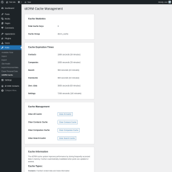 Page screenshot: Tools → idCRM Cache