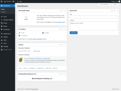 Page screenshot: Dashboard ‹ Test site — WordPress