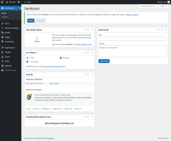 Page screenshot: Dashboard ‹ Test site — WordPress