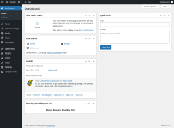 Page screenshot: Dashboard ‹ Test site — WordPress
