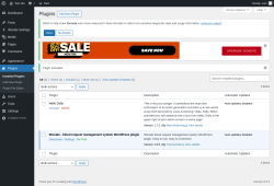 Page screenshot: Plugins ‹ Test site — WordPress