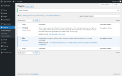 Page screenshot: Plugins ‹ Test site — WordPress