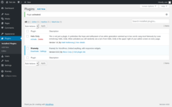 Page screenshot: Plugins &lsaquo; Test site &mdash; WordPress