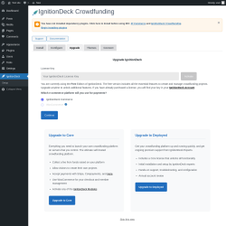 Page screenshot: IgnitionDeck &rarr; Upgrade
