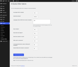 Page screenshot: Settings &rarr; iG:Syntax Hiliter
