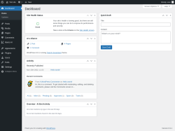 Page screenshot: Dashboard &lsaquo; Test site &mdash; WordPress