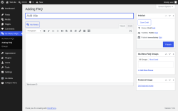 Page screenshot: Iks Menu FAQs &rarr; Adding FAQ