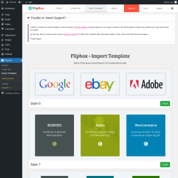 Page screenshot: Flip Box → Import Templates