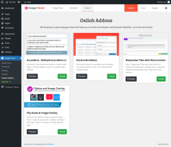 Page screenshot: Image Hover → Oxilab Addons