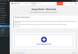 Page screenshot: Image Hover → Shortcode
