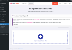 Page screenshot: Image Hover → Shortcode
