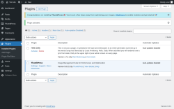 Page screenshot: Plugins ‹ Test site — WordPress
