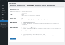 Page screenshot: ImgSEO → Impostazioni Generali