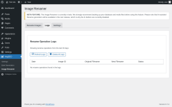 Page screenshot: ImgSEO → Image Renamer → Logs