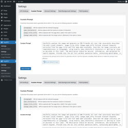 Page screenshot: ImgSEO → Custom Prompt