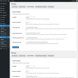Page screenshot: ImgSEO → General Settings