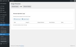 Page screenshot: ImgSEO → Image Renamer → Logs