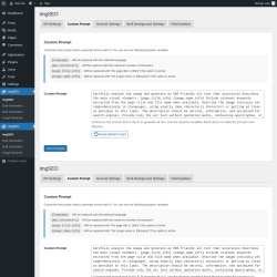 Page screenshot: ImgSEO → Custom Prompt