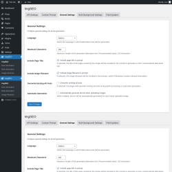 Page screenshot: ImgSEO → General Settings