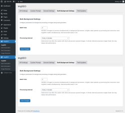 Page screenshot: ImgSEO → Bulk Background Settings