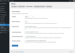 Page screenshot: ImgSEO → General Settings