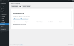 Page screenshot: ImgSEO → Image Renamer → Logs