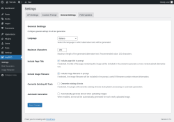 Page screenshot: ImgSEO → General Settings