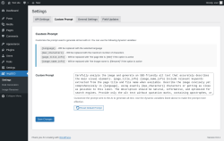 Page screenshot: ImgSEO → Custom Prompt