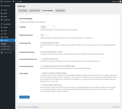 Page screenshot: ImgSEO → General Settings