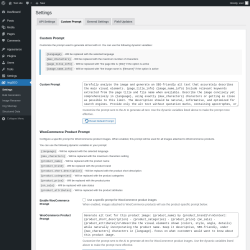 Page screenshot: ImgSEO → Custom Prompt