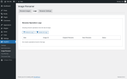Page screenshot: ImgSEO → Image Renamer → Logs