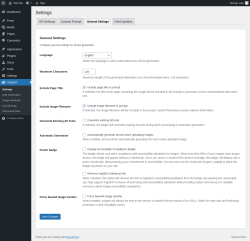 Page screenshot: ImgSEO → General Settings