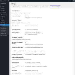 Page screenshot: ImgSEO → Renamer Settings