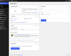 Page screenshot: Dashboard &lsaquo; Test site &mdash; WordPress