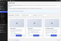 Page screenshot: Immersa Core &rarr; Starter Sites