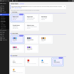 Page screenshot: Immersa Core &rarr; Global Styles