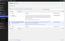 Page screenshot: Plugins &lsaquo; Test site &mdash; WordPress