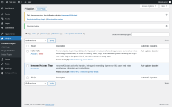 Page screenshot: Plugins ‹ Test site — WordPress